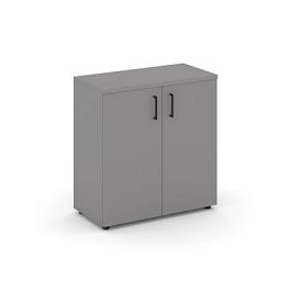 Стайл Проджект Шкаф низкий широкий (2 низких фасада ЛДСП) SN.STS-301 Серый Пепел/Черный Ручки 796*40 - Фото предпросмотра