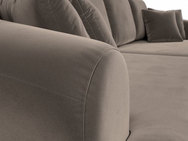 Прямой диван Милтон (полностью велюр коричневый) - Вид 4