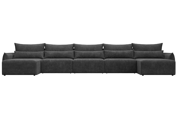 Диван п-образный Лига-051 НПБ МегаЛонг Велюр серый - Вид 2