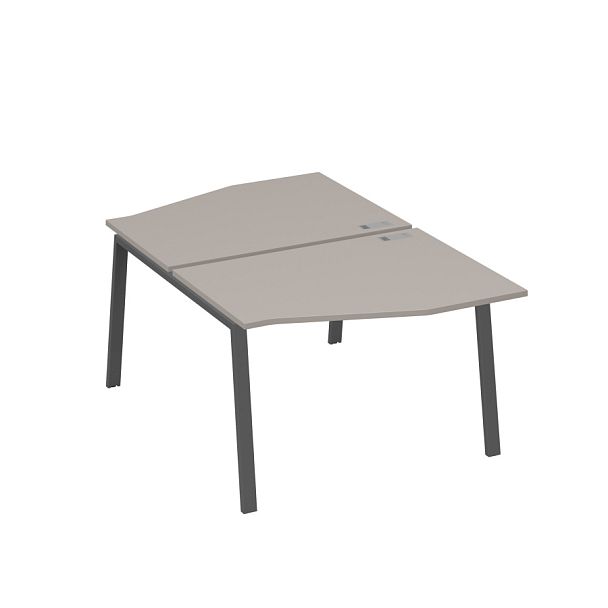 Рабочая станция со столами Техно на металлокаркасе TRE (2х120) A4 А4 Б3 189  БП мокко премиум / металлокаркас антрацит - Вид 1