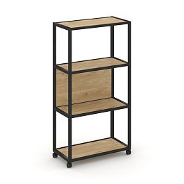 Shelf Mobile Стеллаж 4 уровня 1 секция VR.LT-STK-402.08 Тиквуд Светлый/Металл Черный 800*400*1523 - Фото предпросмотра