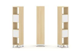 Стайл Проджект Набор стеллажа 1 сторон., 5 яр. SN.NS-511 Акация Лорка/Белый/Металл Белый 387*400*198 - Фото предпросмотра