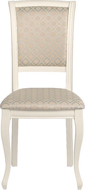 Стул деревянный с мягким сиденьем Арктос Слоновая кость/Бирюзовый жаккард - Вид 2