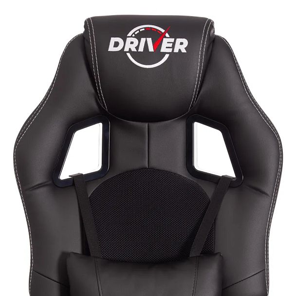 Кресло Драйвер/Driver (22), кож/зам/ткань, черный/черный - Вид 7