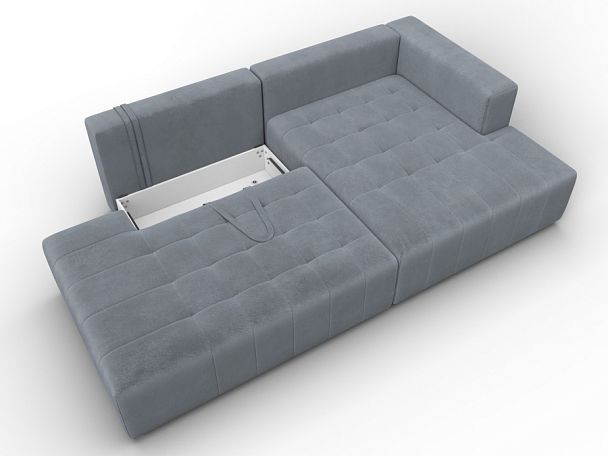 Диван угловой Лига-103 НПБ угол правый Велюр серый - Вид 7