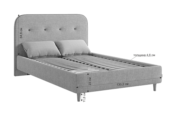 Кровать с основанием Лео 120х200 см KM1.2-19.2766 - Вид 4