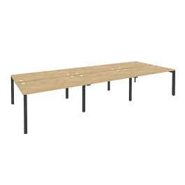 Onix Рабочая станция на П-образном м/к O.MP-D.RS-6.3.8 Тиквуд светлый/Антрацит металл 4140*1635*750 - Фото предпросмотра