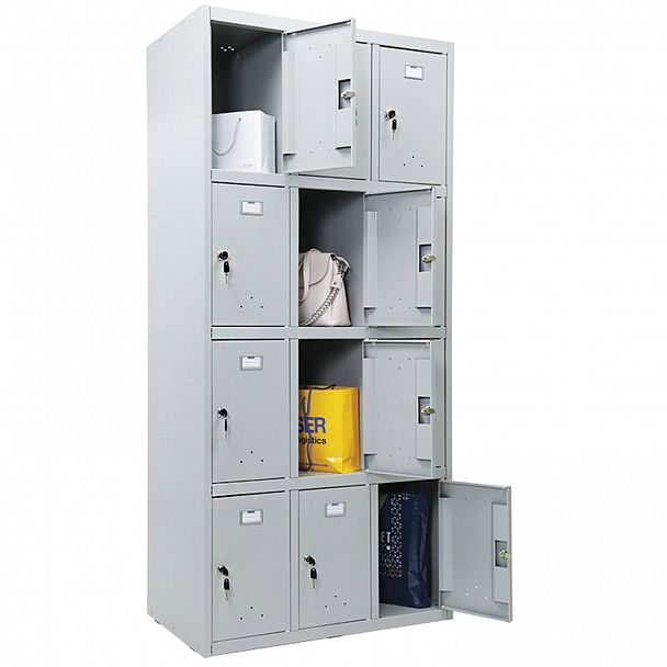 Шкаф металлический для сумок ПРАКТИК "LS-34" двенадцатисекционный, 1830х850х500 мм, 44 кг, разборный - Вид 3