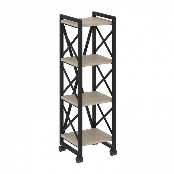 Стеллаж на колесах "Loft" VR.L-MST.K-4.4 дуб аттик/черный - Вид 1