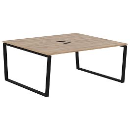 Стол 2-х местный EVWST 1716 Дуб Денвер светлый/Черный 1760х1606х750 EDIS - Фото предпросмотра