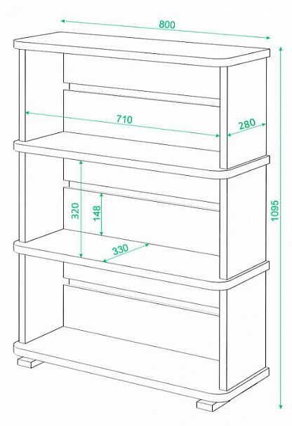 Стеллаж СБ-25/3 Карамель/Шамони - Вид 2