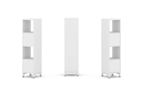 Стайл Проджект Набор стеллажа 1 сторон., 4 яр. SN.NS-411 Белый/Металл Белый 387*400*1615 - Вид 1