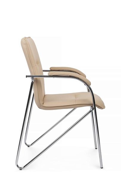 Стул Самба с мягкими подлокотниками SMB-01H Хром гальв. Бежевый - Вид 2