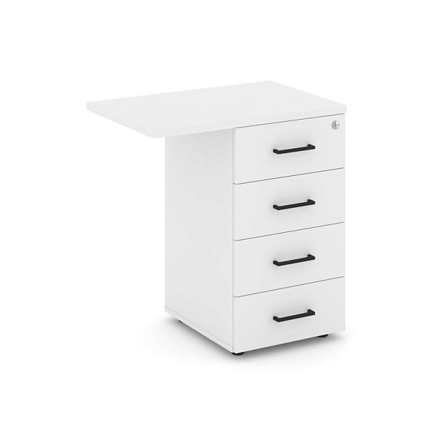 Стайл Проджект Тумба приставная SN.TPP-002 Белый/Черный Ручки 416/700*460*750 - Вид 2