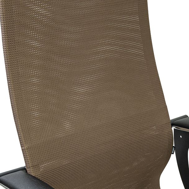 Кресло BRABIX PREMIUM "Ultimate EX-801" хром, плотная двойная сетка Х2, черное/коричневое, 532920 - Вид 17