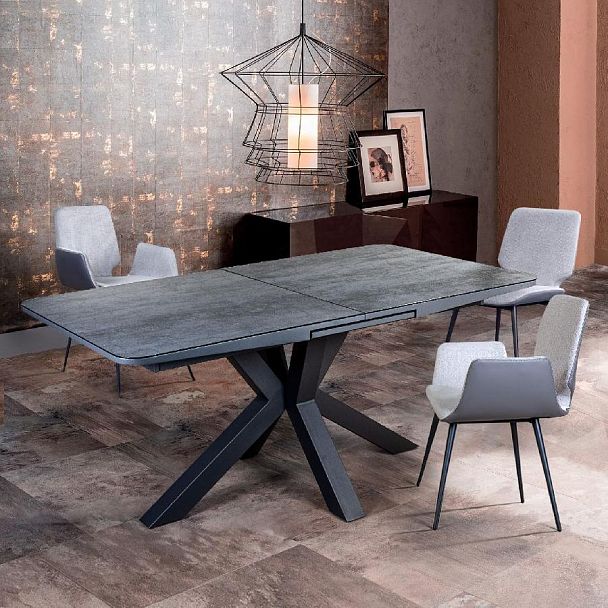 Стол раскладной Lincoln (160+40 см) глазурованное стекло черный - Вид 14