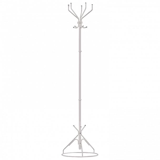 Вешалка-стойка "Ажур-2", 1,89 м, основание 46 см, 5 крючков, металл, белая - Вид 2