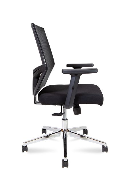 Кресло Торонто LB / база хром / черный пластик / черная сетка / черная ткань - Вид 4