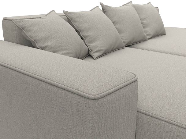 Диван угловой Лига-065 угол левый Рогожка бежевый - Вид 4