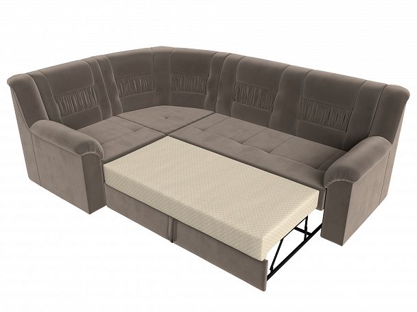 Угловой диван Карелия левый угол (полностью велюр коричневый) - Вид 6