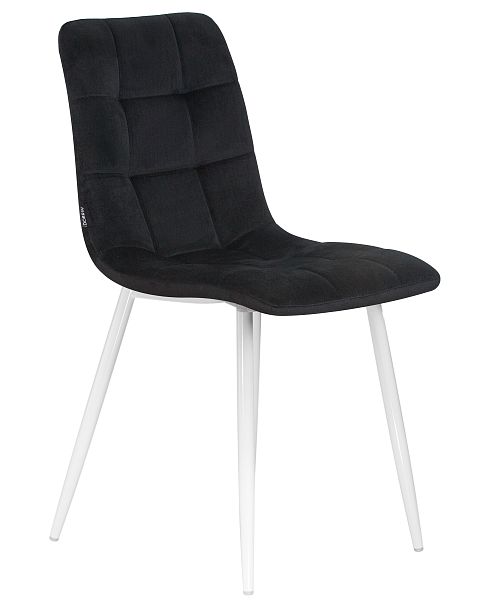 Стул обеденный DOBRIN ALEX (белые ножки, черный велюр (V108-77), ) - Вид 2