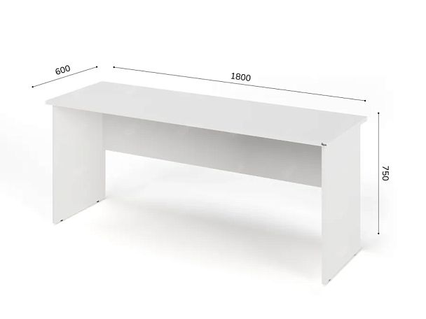 UNITY PС6-18 БЕЛЫЙ Офисный стол прямоугольный Прямой 1800х600х750 - Вид 1