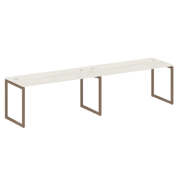 Metal System Quattro Р. ст. на 2 раб. места на О-образном м/к 40БО.СМ-2.4 Дуб наварра/Мокко металл 3200*720*750 - Вид 1