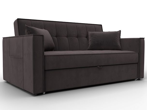 Диван прямой Лига-104 (140) Велюр коричневый - Вид 1