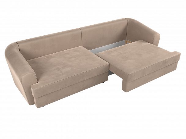 Прямой диван Милтон (полностью велюр бежевый) - Вид 6