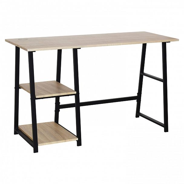 Стол на металлокаркасе BRABIX "LOFT CD-006",1200х500х730 мм,, 2 полки, цвет дуб натуральный, 641226 - Вид 3