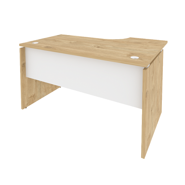 Onix Стол эргономичный левый O.SA-2 (L) Тиквуд светлый/Белый бриллиант 1380*980*750 (720/460) - Вид 1