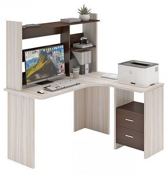 Стол компьютерный Домино Lite СКЛ-Угл130+НКЛ-130 - Вид 2