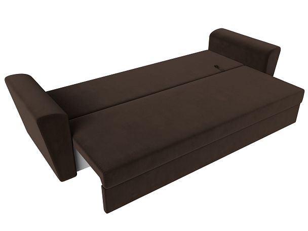 Диван прямой Амстердам Лайт (полностью микровельвет коричневый) - Вид 8