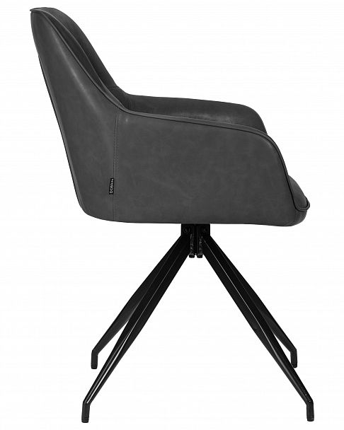 Стул обеденный DOBRIN DANIEL (черные ножки, винтажная антрацитовая экокожа (RU-08)) - Вид 3