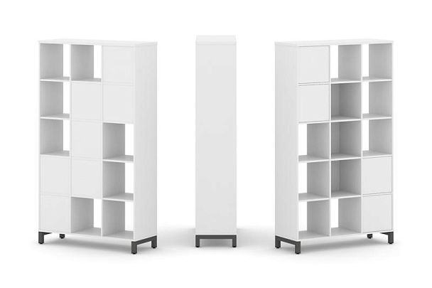 Стайл Проджект Набор стеллажа 1 сторон., 5 яр. SN.NS-531 Белый/Металл Антрацит 1121*400*1982 - Вид 1