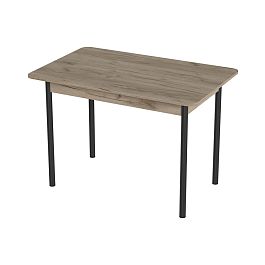 Стол Лион 1 ЛДСП (Подстолье прямое черное) НЕ ВЫБИРАТЬ Дуб крафт серый - Фото предпросмотра