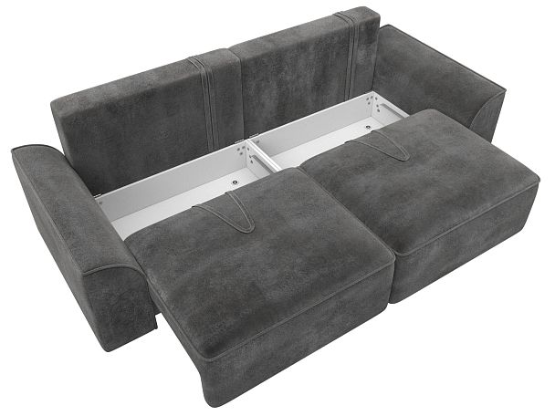 Диван прямой Лига-048 НПБ Велюр серый - Вид 8