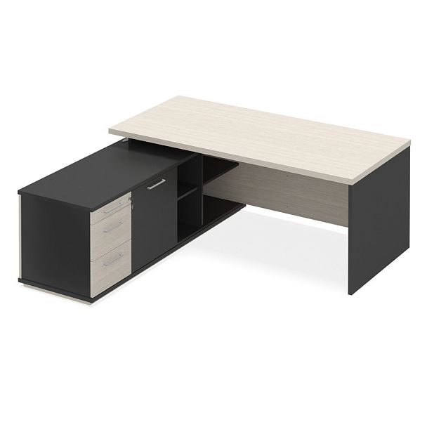 Стол руководителя "Сенатор"  ПК-СЕ-СТ190Х190Л/Д-В3-30 дуб альпийский - Вид 1