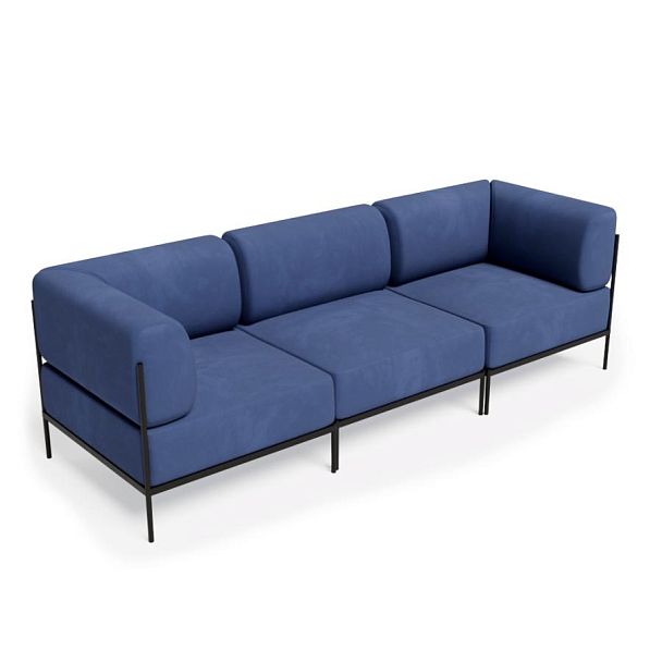 Rio Диван трёхместный РСЕ-06 Velutto 48/Металл Черный 2430*810*770 - Вид 1