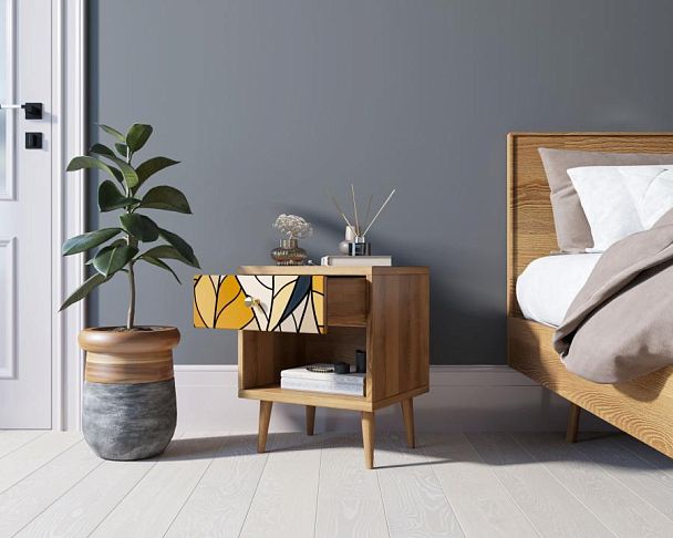 Тумбочка Berber с открытой полкой 08 принт арт BB33/Print_08, разноцветная - Вид 2