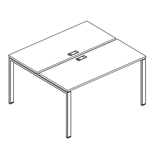 Станция 2х120 рабочая с металлокаркасом UNO A4 А4 Б1 170 БП дуб / металлокаркас белый - Вид 3
