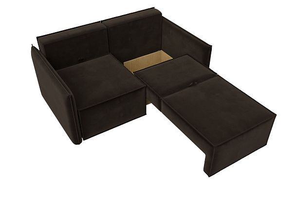 Диван прямой Либерти мини Микровельвет коричневый - Вид 7