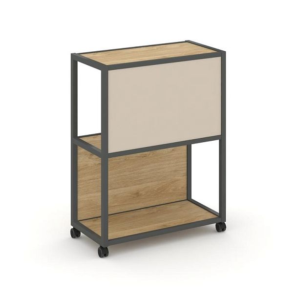 Shelf Mobile Стеллаж 3 уровня 1 секция VR.LT-STK-303.06 Тиквуд Светлый/Металл Антрацит/W-04 600*400*1046 - Вид 1