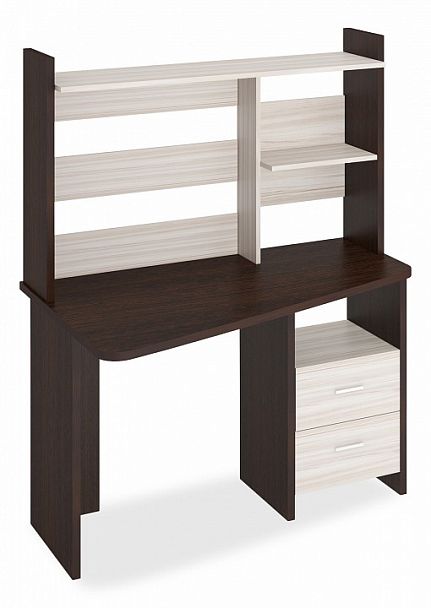 Стол компьютерный Домино Лайт СКЛ-Трап120+НКЛ-120 Венге/Карамель левый - Вид 1