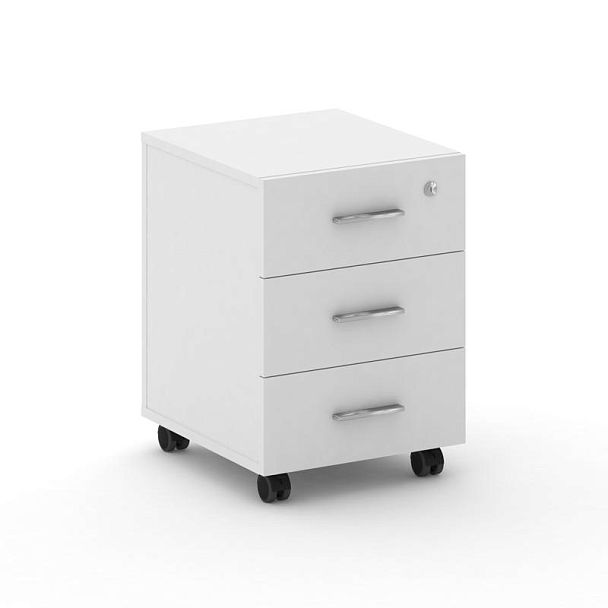 Fresco Тумба мобильная FRU.TM-2 Белый Бриллиант UM/Хром 420*460*587 - Вид 1