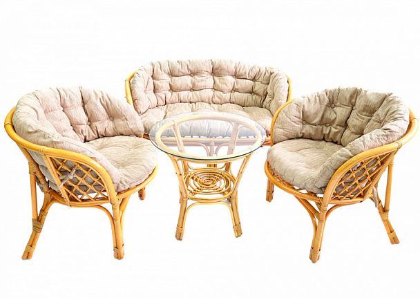 Комплект "Багама" с диваном, подушки светлые полные шенил - Вид 1