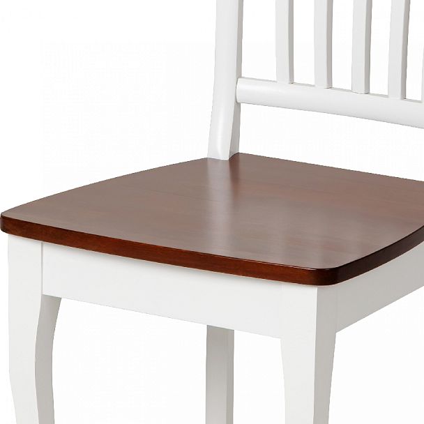 Комплект деревянных стульев с жестким сиденьем Элин Белый/Темный орех, 4 шт. - Вид 9