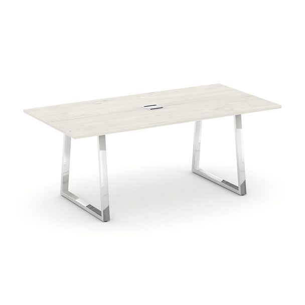 Style Project Direct Lux Стол переговорный M-SN-6T1.SPRG-198 Дуб Наварра/Нержавеющая Сталь/Хром 1980*980*25 - Вид 1