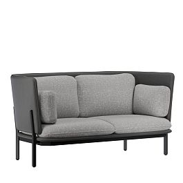 Stato Диван двухместный с низкой спинкой STA-02L Сан 08/Сан 13/Металл Черный 1730*850*855 - Фото предпросмотра