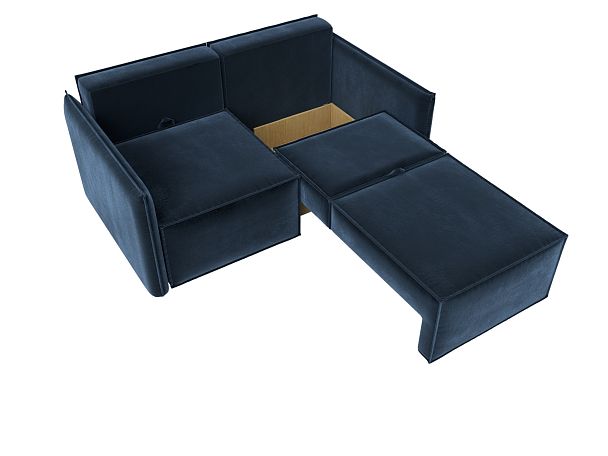 Диван прямой Либерти мини Велюр синий - Вид 7